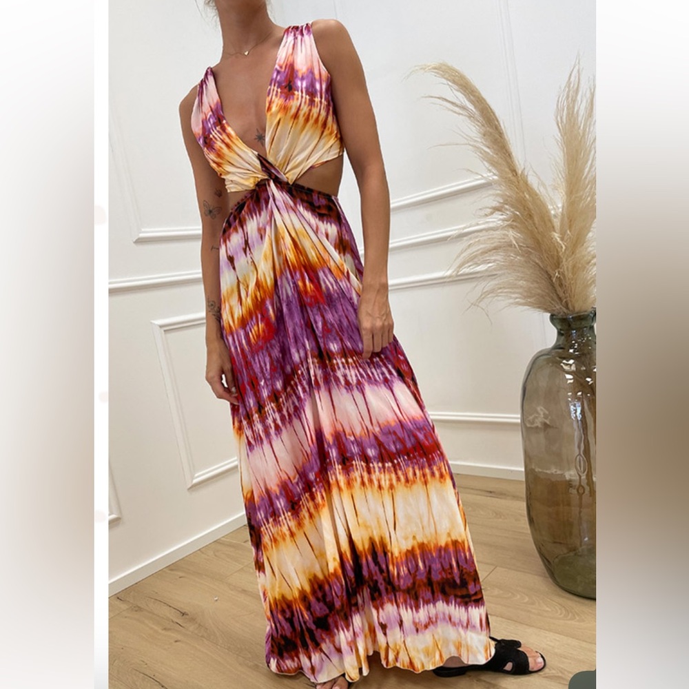 Have one Purple, orange tie dye cut out dress size M